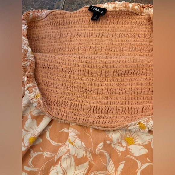 Torrid slub smocked floral tube top babydoll size 3X plus size - Picture 7 of 9